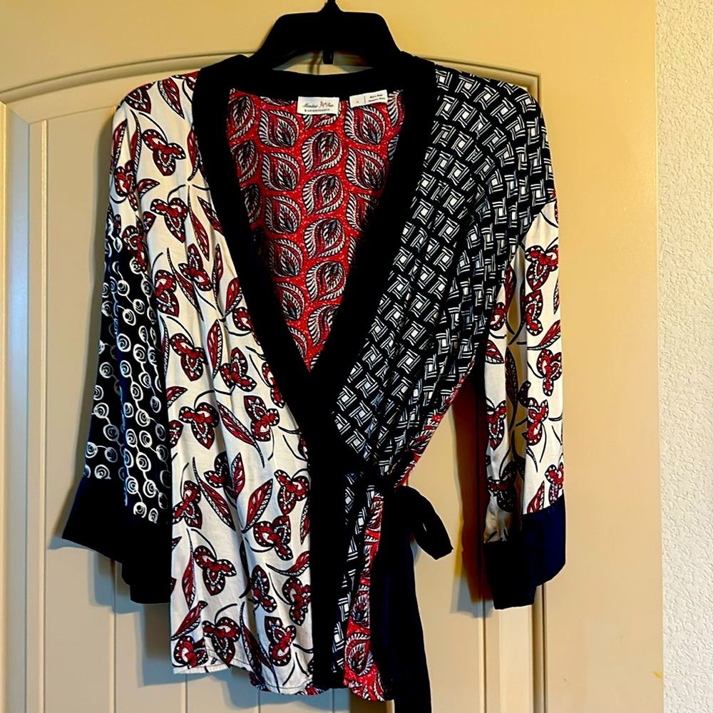 Wrap Blouse multicolor anthropology,  small